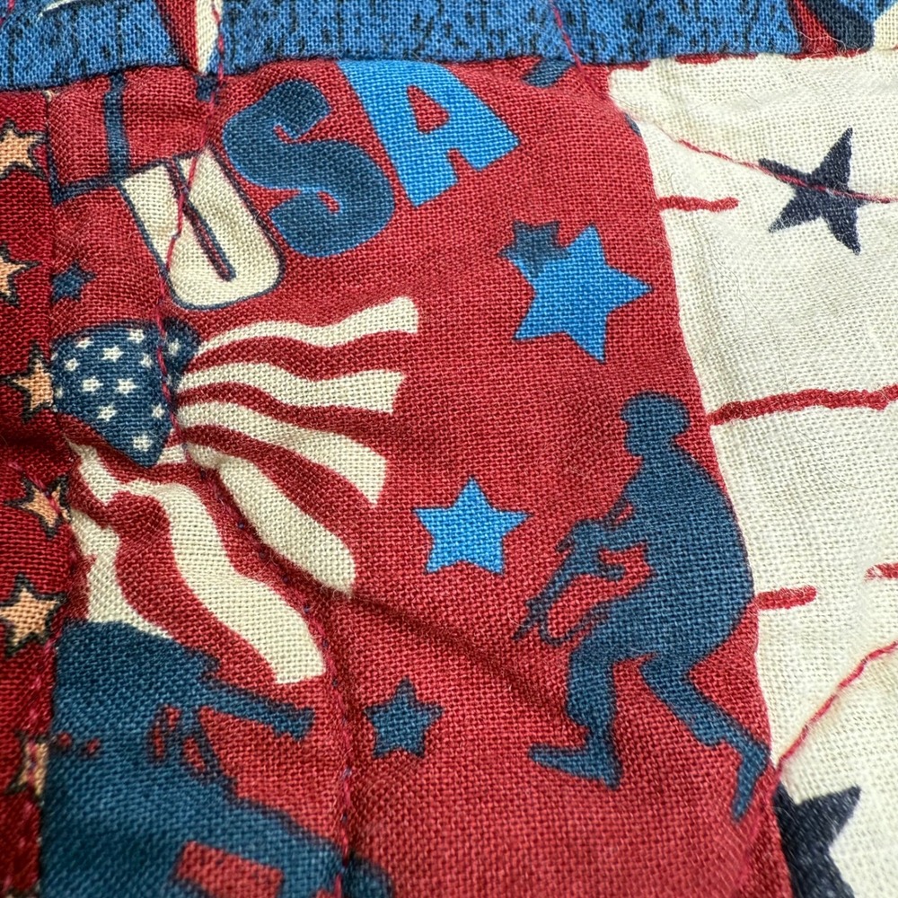 Vintage Military inspired baby quilt/lap blanket, two sided 33.5inx33.5in - Picture 6 of 11